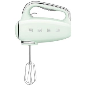 Batedeira Portátil SMEG Verde Retrô 9 Velocidades 220W Display LED Turbo Acessórios em Inox Bolsa de Armazenamento 110V