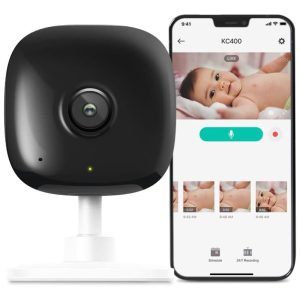 Baba Eletrônica 2K QHD com Detecção de Choro Áudio Bidirecional e Compatível com Alexa e Google Home Kasa Smart Kasa Smart Branca