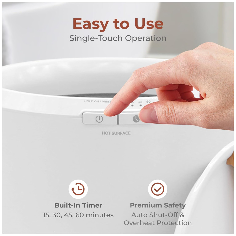 Aquecedor de Toalha Elétrico com Fragrância Personalizada Desligamento Automático para 1 Toalha Grande ou Roupão 110V 210W SereneLife Branco e Marrom Claro - Imagem 4