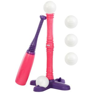 Conjunto de Beisebol Little Tikes T-Ball Rosa com 5 Bolas - Para Crianças a Partir de 18 Meses