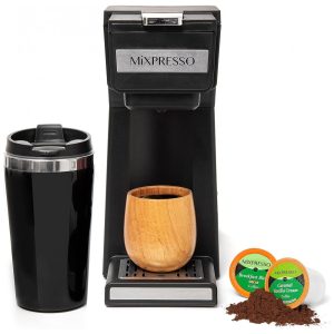 Máquina de Café Mixpresso de Dose Única para Café Moído e Cápsulas K Cup 110V 800W Mixpresso Preta