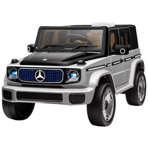 Carro Elétrico Infantil Mercedes-Benz Forever Source Cinza 12V Controle Remoto LED 3 Velocidades Música 80-100min EQG