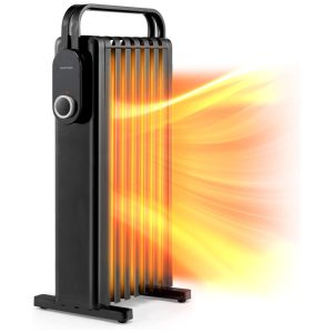 Aquecedor Elétrico a Óleo com 3 Modos Proteção Contra Superaquecimento e Silencioso 1500W 110V GOFLAME Preto
