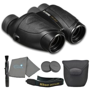 Binóculos 12x25 para Adultos com 4 Acessórios Nikon Preto