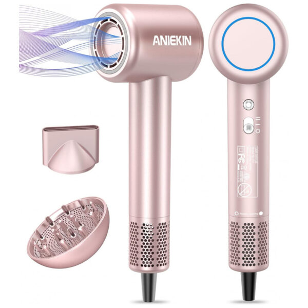 Secador de Cabelo ANIEKIN, Secagem Ultra Rápida com Motor sem Escovas para Cabelos Saudáveis e Brilhantes, Tecnologia Silenciosa e Controle Térmico pa