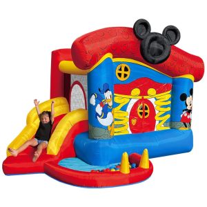 Pula Pula Inflável com Escorregador e Piscina de Bolinhas para Crianças Funormous Disney Mickey Mouse Colorido