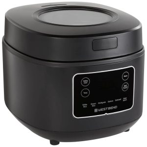 Panela de Arroz e Cereais Programável West Bend 7 em 1 com Início Programado e Manter Quente Recipiente a Vapor com Visor - 5 Litros