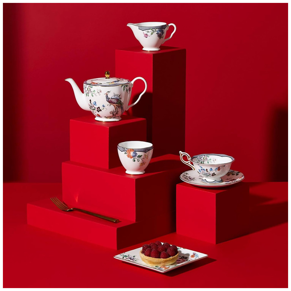 Bule de Chá Chinês 550mL com Tema de Símbolos de Boa Sorte Aproveite a Tradição em Casa Wedgwood Colorido - Imagem 7