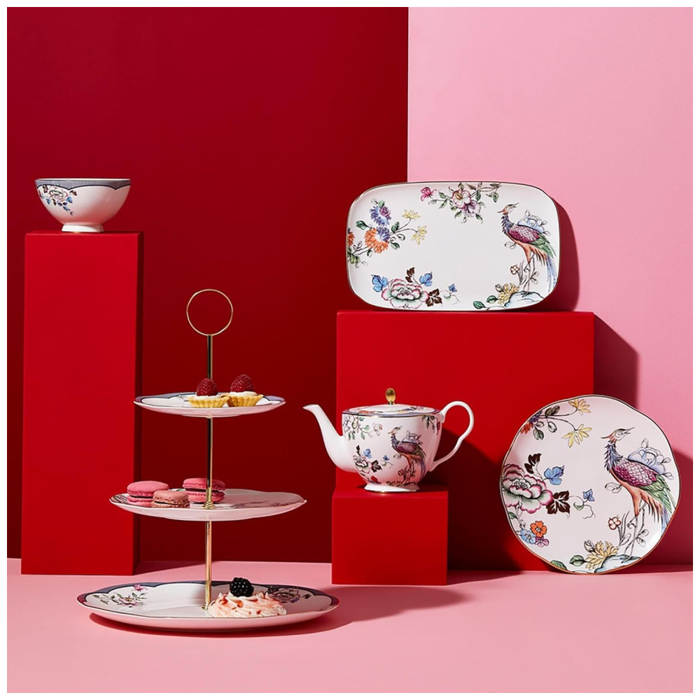 Bule de Chá Chinês 550mL com Tema de Símbolos de Boa Sorte Aproveite a Tradição em Casa Wedgwood Colorido - Imagem 8