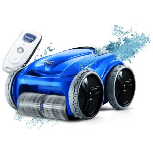 Robô Limpador de Piscina com Cabo Giratório Controle Remoto Escalada de Parede e Sucção Forte Polaris 9550 Azul