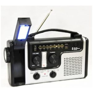 Rádio AM FM SW NOAA Carga via Manivela Solar Recarregável USB TOPALERT HT 998 Branco