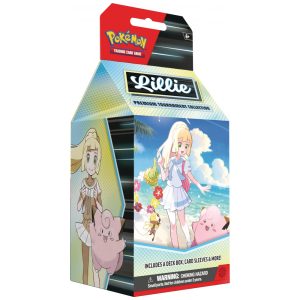 Coleção Premium de Torneio Pokémon TCG Lillie com 6 Boosters Sleeves e Acessórios