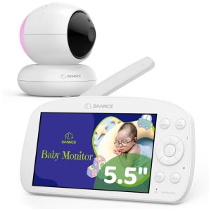 Babá Eletrônica com Câmera 1080P Luz Noturna Alarme de Temperatura Alcance de 304M e Mais SANNCE Branca