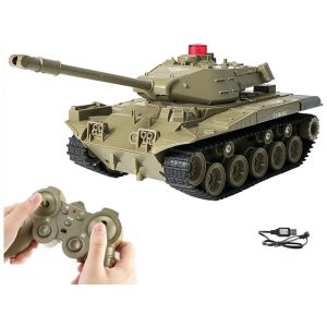 Tanque Militar RC 2.4Ghz com Controle Remoto e Sons Rotacionais Realistas WEECOC