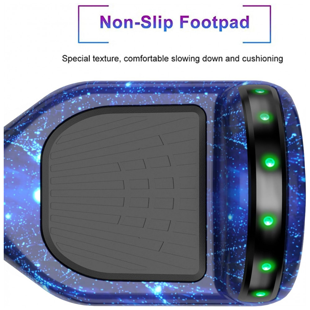 Hoverboard Auto Balanceante SISIGAD 6,5" Azul Estrelado K01 com Alto-falante Bluetooth e Rodas LED Coloridas para Crianças de 6 a 12 Anos - Imagem 3