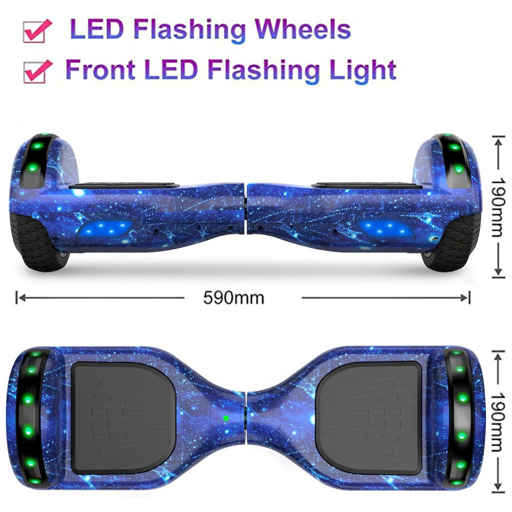 Hoverboard Auto Balanceante SISIGAD 6,5" Azul Estrelado K01 com Alto-falante Bluetooth e Rodas LED Coloridas para Crianças de 6 a 12 Anos - Imagem 5