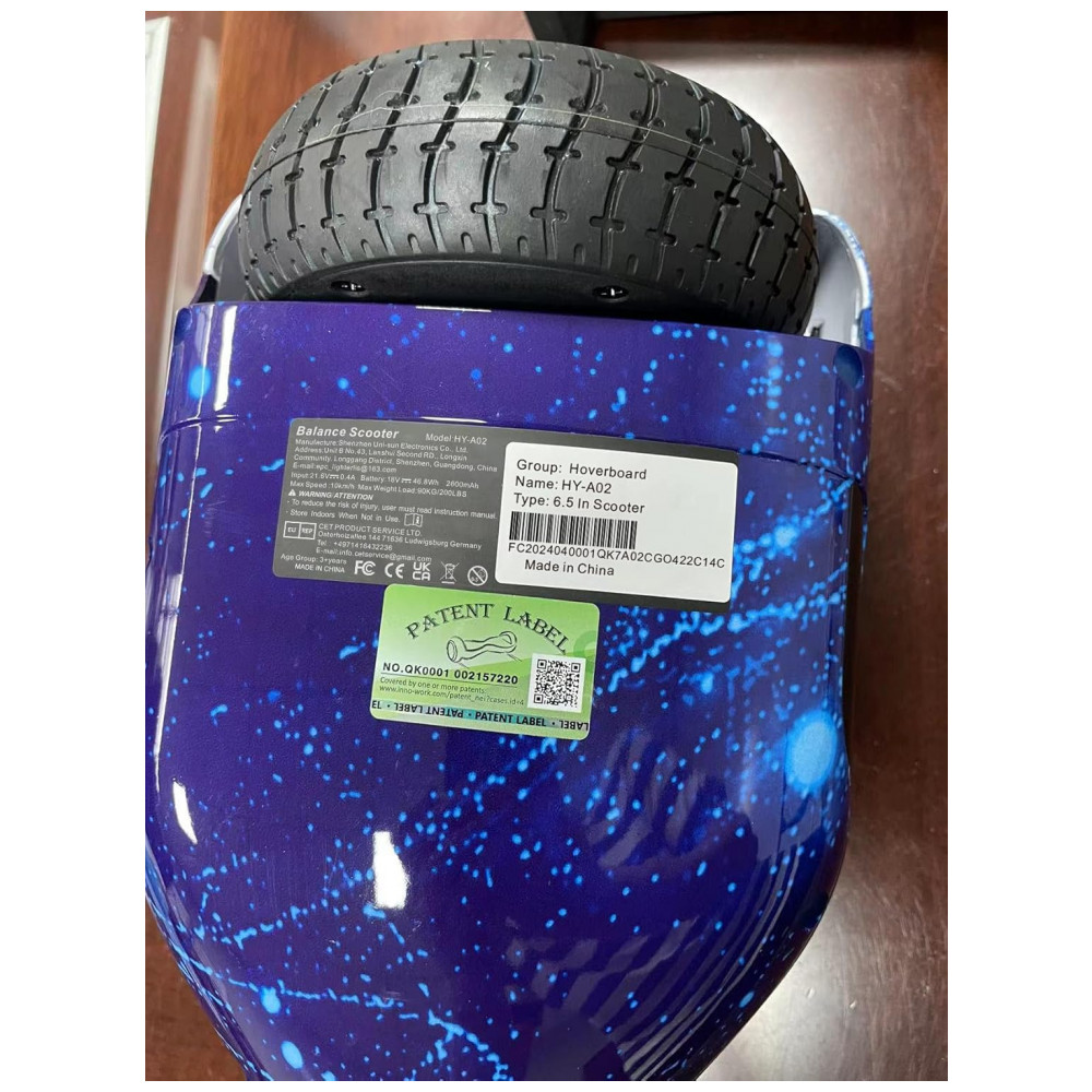 Hoverboard Auto Balanceante SISIGAD 6,5" Azul Estrelado K01 com Alto-falante Bluetooth e Rodas LED Coloridas para Crianças de 6 a 12 Anos - Imagem 9
