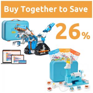 Kit Robôs de Programação STEM WhalesBot A3 e E7 Pro com Blocos Magnéticos e Programação em Scratch para Crianças de 3 a 12 Anos