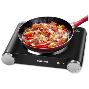 Cooktop Elétrico Portátil com 1 Queimador e Controle de Temperatura Aço Inoxidável 110V 1500W CUSIMAX CORDIAL CMHP B101 Preto