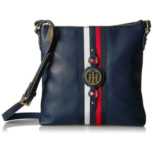 Tommy Hilfiger Bolsa Feminina de Ombro em Couro Sintético Azul