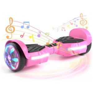 Patinete SIMATE com Alto-falantes Bluetooth, Rodas com LED Coloridas, Controle pelo Aplicativo, Motores Duplos de 250W, Velocidade Máxima de 13,7 km/h