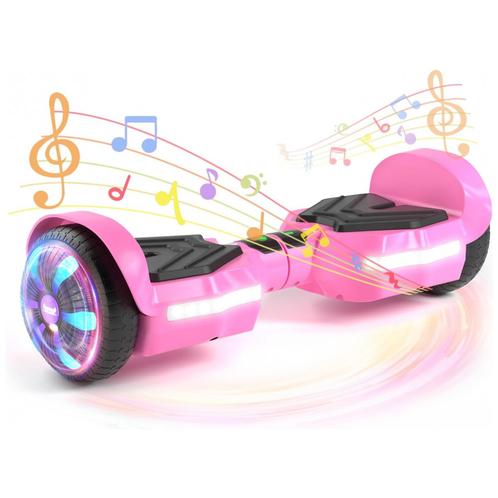 Patinete SIMATE com Alto-falantes Bluetooth, Rodas com LED Coloridas, Controle pelo Aplicativo, Motores Duplos de 250W, Velocidade Máxima de 13,7 km/h