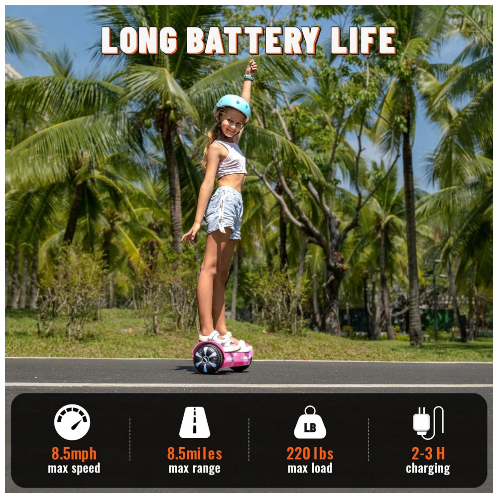 Patinete SIMATE com Alto-falantes Bluetooth, Rodas com LED Coloridas, Controle pelo Aplicativo, Motores Duplos de 250W, Velocidade Máxima de 13,7 km/h - Imagem 3