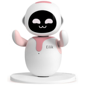 Robô Companheiro Inteligente Branco e Rosa – Eilik Interactive Robot Pet, Programável e Interativo para Crianças e Adultos