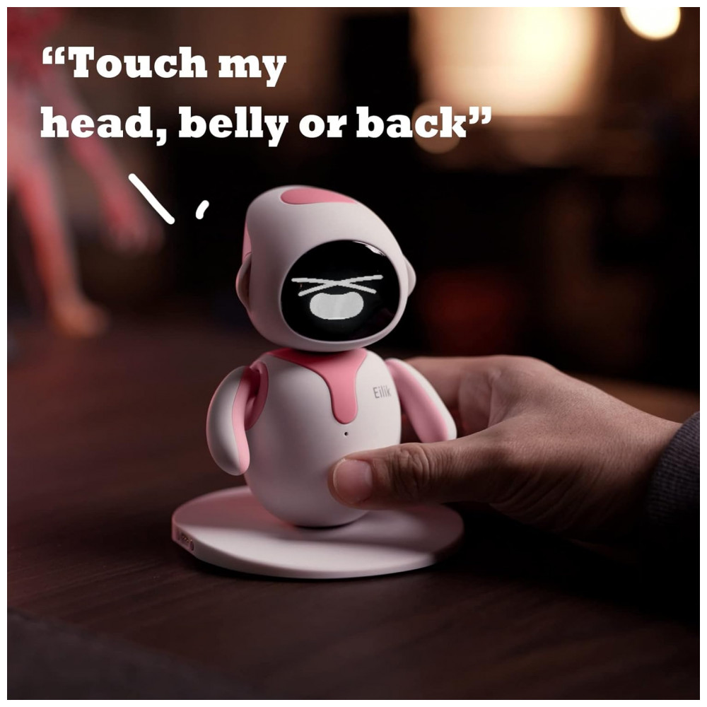 Robô Companheiro Inteligente Branco e Rosa – Eilik Interactive Robot Pet, Programável e Interativo para Crianças e Adultos - Imagem 2