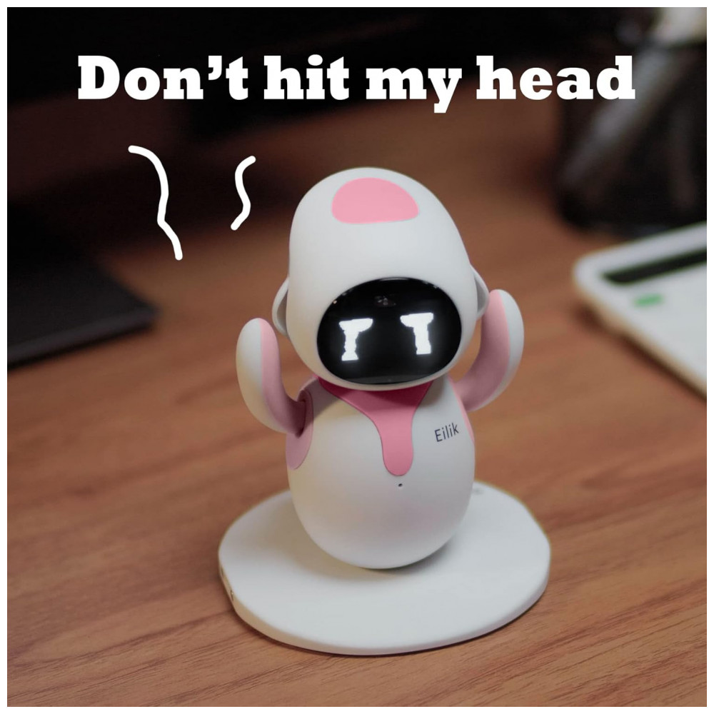 Robô Companheiro Inteligente Branco e Rosa – Eilik Interactive Robot Pet, Programável e Interativo para Crianças e Adultos - Imagem 3