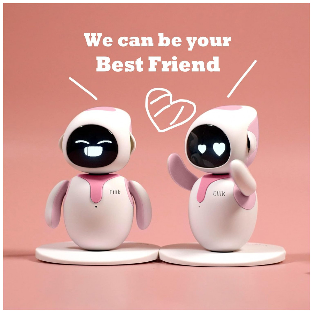 Robô Companheiro Inteligente Branco e Rosa – Eilik Interactive Robot Pet, Programável e Interativo para Crianças e Adultos - Imagem 4
