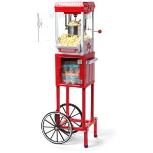 Carrinho de Pipoca com Panela de 76 mL Produz até 10 Xícaras por Vez 110V Nostalgia Vermelho e Branco