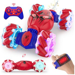 Carrinho de Controle Remoto SAUFTTI Brinquedo de Carros de Acrobacias com Sensor de Gestos para Meninos de 6 a 12 Anos 24GHz 4WD RC Veículo Fora de Estrada