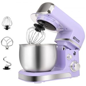 Batedeira Elétrica de Bancada 3.2 Litros 6 Velocidades em Aço Inoxidável 110V 300W Kitchen in the box Roxa