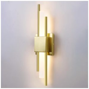 Arandela LED 3000K com Acabamento Escovado e Dourado. Ideal para Quarto Banheiro e Sala de Estar. LOSNEOLAZ