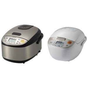 Conjunto de Panelas Zojirushi 3-Cups e 5.5-Cups Micom Rice Cooker & Warmer Ideal para Cozinhar e Manter Arroz Fresco com Tecnologia Avançada.