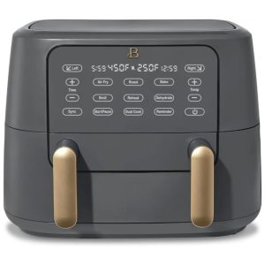 Air fryer Beautiful 9L dupla zona com divisor e bandejas crocantes Digital Touchscreen 1700W 110V cinza