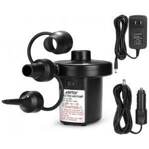 Bomba de Ar Elétrica Portátil para Colchão Inflável Infla e Desinfla 110V 12V AGPTEK Preta