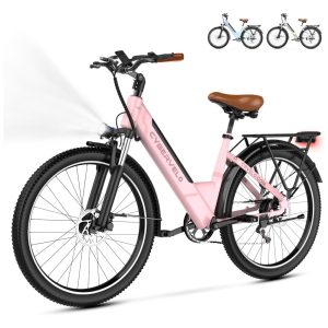 Bicicleta Elétrica Cybervelo EK2 1500W Pico Autonomia 128km Suspensão Completa Freios a Disco Tela LCD 7 Velocidades – Aço Reforçado Rosa