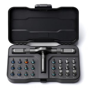 Kit de Chaves de Fenda Ratchet VMAN 24 Peças Cinza S2 Steel Torque Máx 40 N·m Flexível