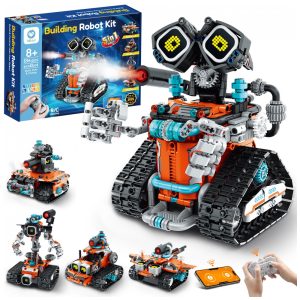 Kit de robô STEM Sillbird 5 em 1 596 peças com controle remoto CA-B902 para Crianças a partir de 8 Anos - Brinquedo Educativo Programável