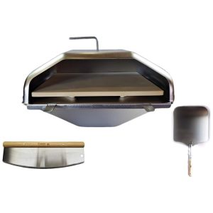 Green Mountain Forno de Pizza para Churrasqueira Inclui Acessórios Aço Inox PELLETHEAD Prateado