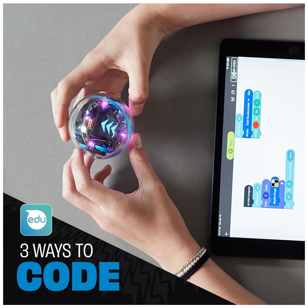 Robô Programável Sphero BOLT Bola Codificável Reciclável com LED 8x8, Sensores Avançados, Bluetooth e Programação Javascript - Resistente à Água - Imagem 4