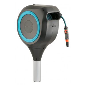 Mangueira de Jadim 20M com Enrolador Retrátil e Trava Automatica Gardena 18614 Cinza e Azul