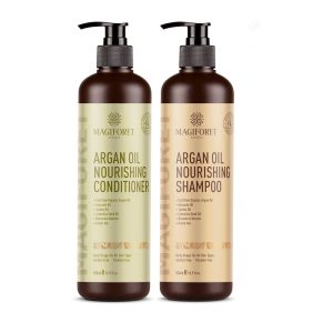 Shampoo e Condicionador Óleo de Argan Filtro Solar Protetor Para Homens e Mulheres 500ml MAGIFORET Marrom Escuro