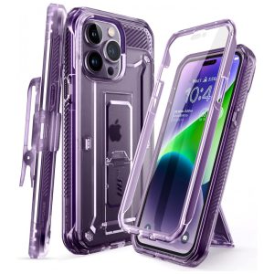 Capa para Iphone 14 Pro Max com Protetor de Tela Embutido e Clipe de Cinto SUPCASE Roxa