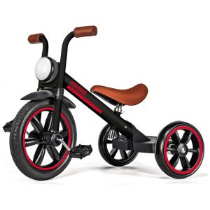 Triciclo Infantil com Luz Frontal e Altura do Assento Ajustável para Crianças de 2 a 5 Anos KRIDDO Preto
