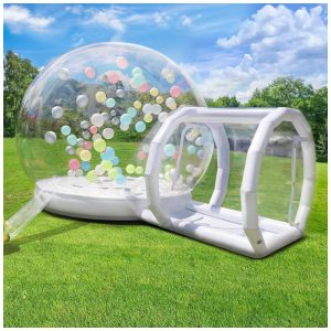 Casa Inflável de Bolha Transparente de 3m para Crianças com Túnel e Trampolim - Gaonala