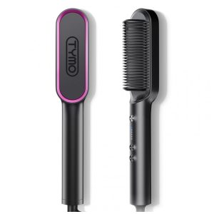 Escova Alisadora Seca e Modela com 5 Níveis de Temperatura Bivolt TYMO new Preto