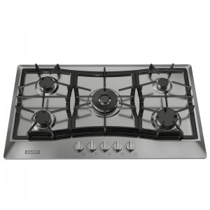 Cooktop a gás 91cm Empava inox 5 queimadores SABAF selados 57500BTU dual fuel GN/GLP ignição elétrica 110V
